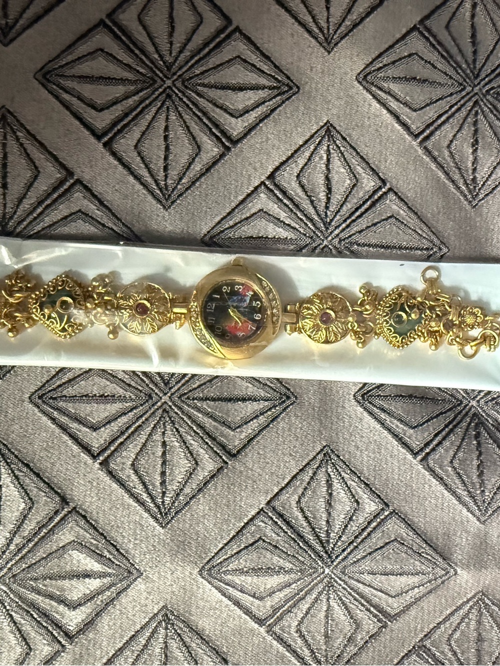 Gold-Tone Floral Link Bracelet Watch - Women
